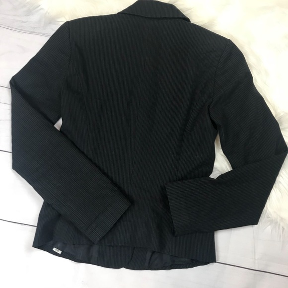 OuiSet Pinstripe Black Womens Blazer Jacket Small - Picture 3 of 8